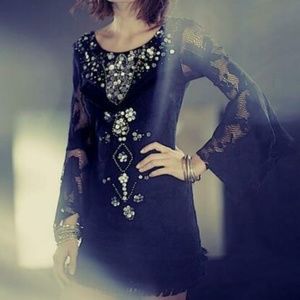 Free People Shell Game Shift Embellished DressS US